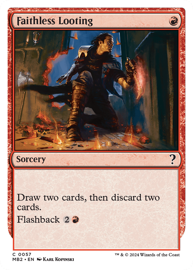 Faithless Looting (White Border) [Mystery Booster 2] - Trinity Hobby