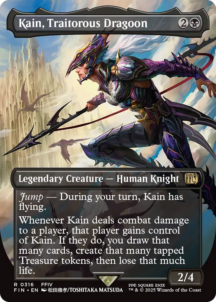 (Japanese) Kain, Traitorous Dragoon  [Foil]  (FIN-316) - [FINAL FANTASY] (Borderless) - Trinity Hobby