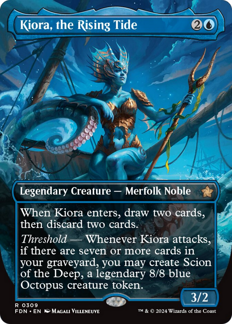 Kiora, the Rising Tide (Borderless) [Foundations] - Trinity Hobby