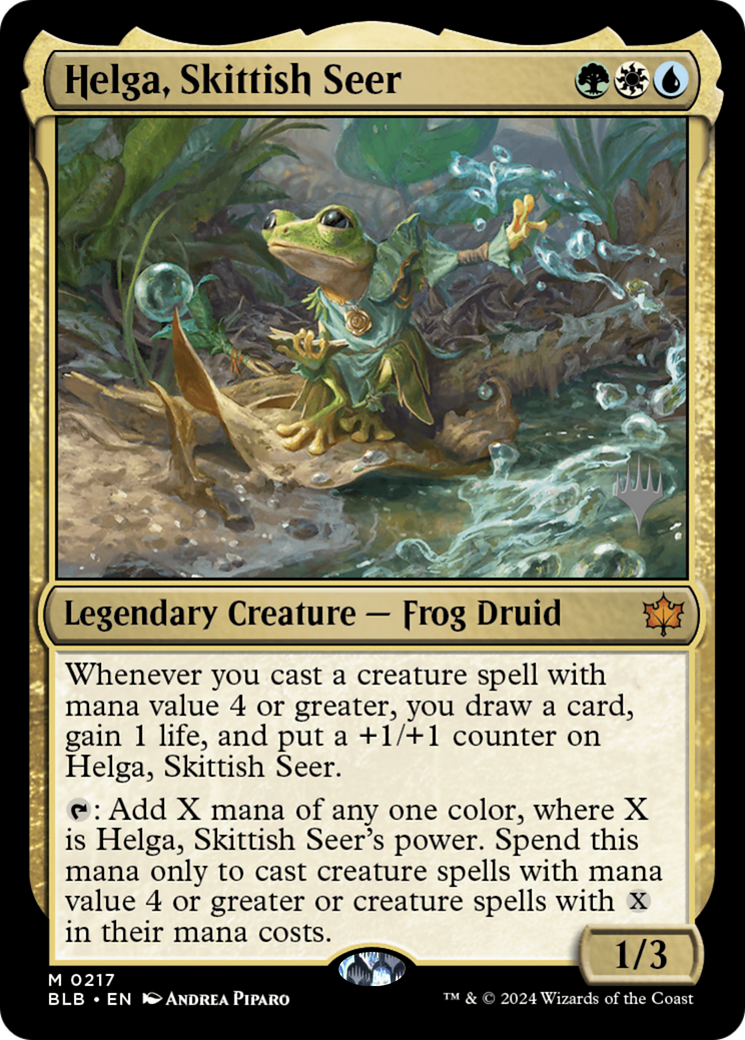 Helga, Skittish Seer (Promo Pack) [Bloomburrow Promos] - Trinity Hobby