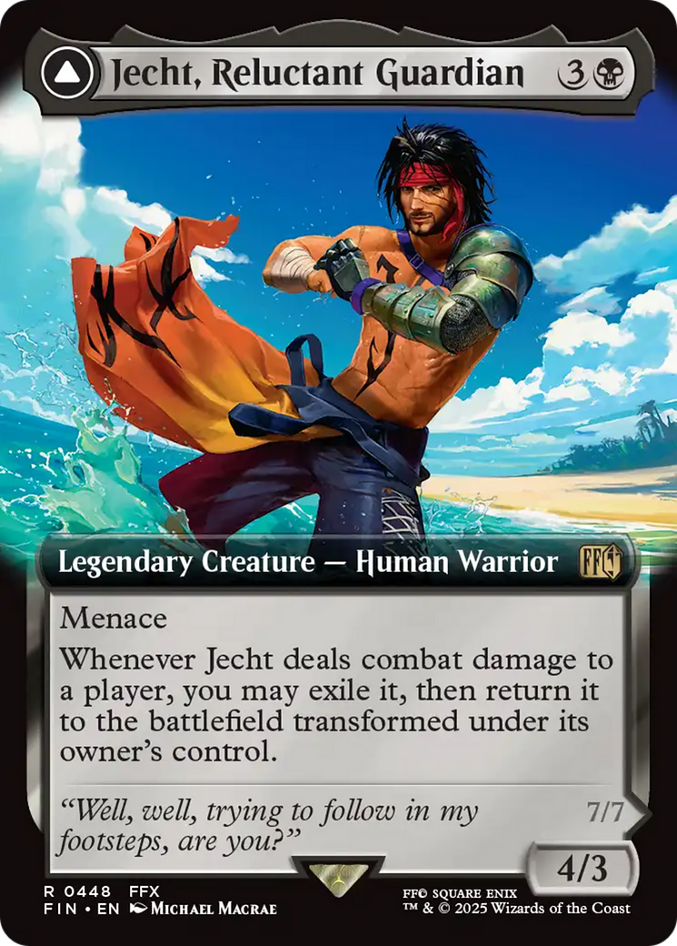 Jecht, Reluctant Guardian // Braska's Final Aeon  [Foil]  (FIN-448) - [FINAL FANTASY]: (enchantment, Extended Art)