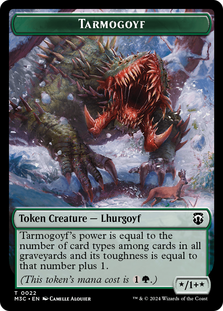 Goblin (Ripple Foil) // Tarmogoyf Double-Sided Token [Modern Horizons 3 Commander Tokens] - Trinity Hobby