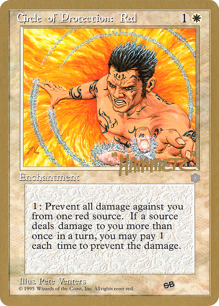 Circle of Protection: Red (Shawn "Hammer" Regnier) (SB) [Pro Tour Collector Set] - Trinity Hobby