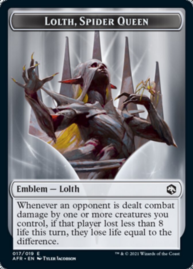 Treasure // Lolth, Spider Queen Emblem Double-Sided Token [Dungeons & Dragons: Adventures in the Forgotten Realms Tokens] - Trinity Hobby