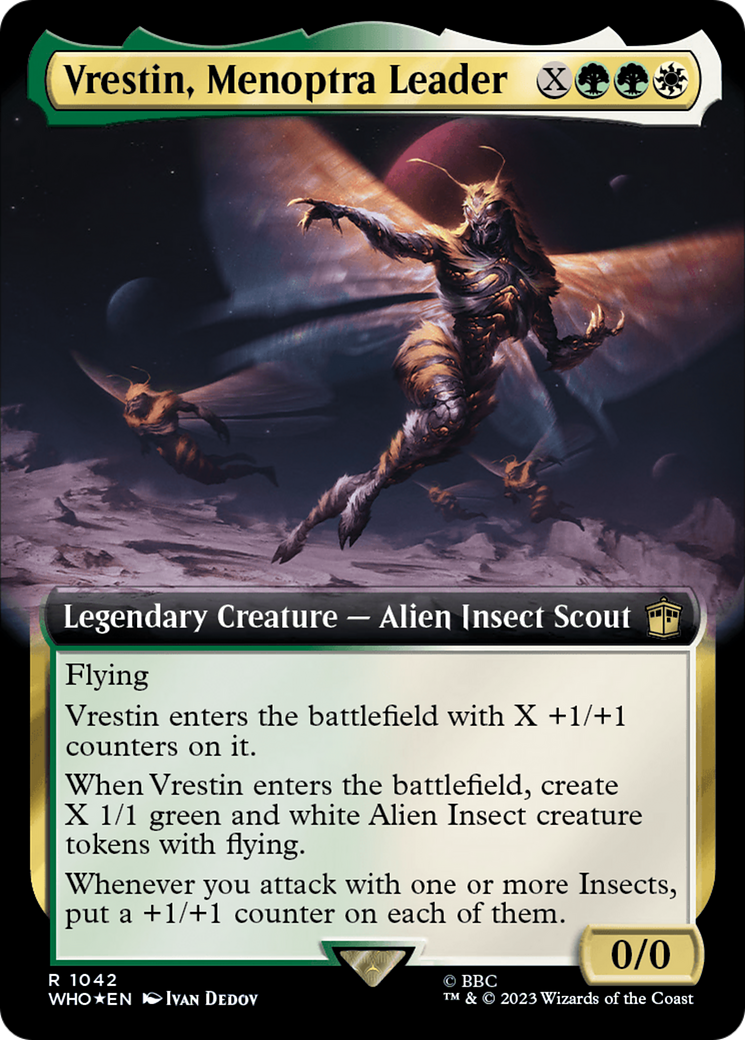 Vrestin, Menoptra Leader (Extended Art) (Surge Foil) [Doctor Who] - Trinity Hobby