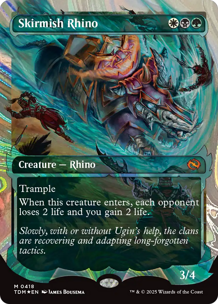 Skirmish Rhino  [Foil]  (TDM-418) - [Tarkir: Dragonstorm]: (Showcase) (Borderless) - Trinity Hobby