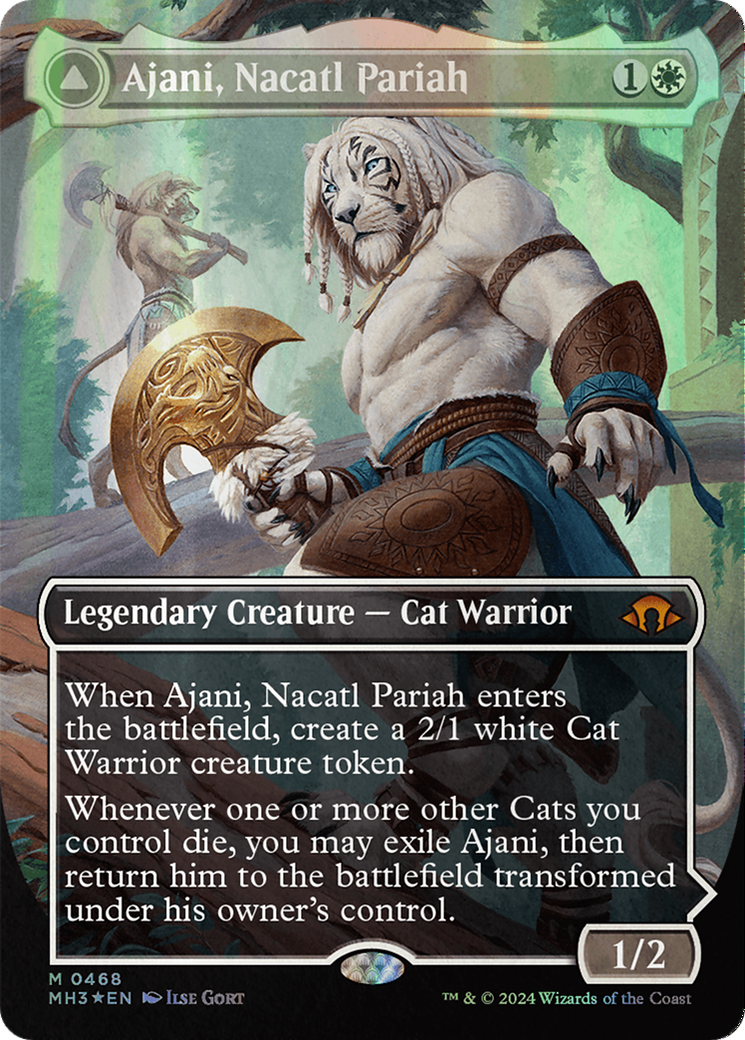 Ajani, Nacatl Pariah // Ajani, Nacatl Avenger (Borderless) (Textured Foil) [Modern Horizons 3] - Trinity Hobby