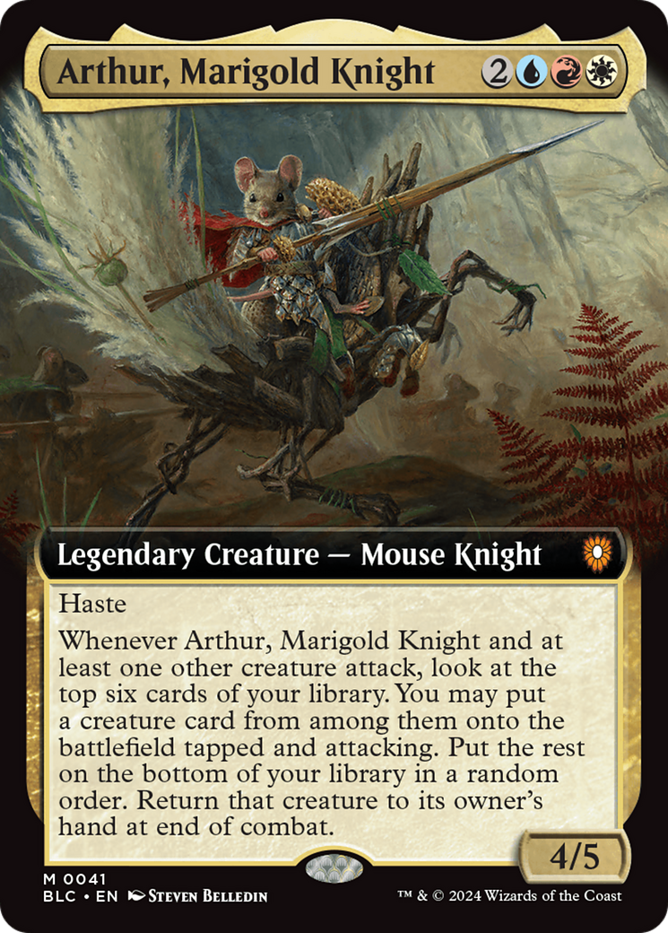 Arthur, Marigold Knight (Extended Art) [Bloomburrow Commander] - Trinity Hobby