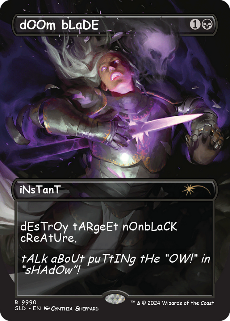 Doom Blade  [Foil]  (SLD-9990) - [Secret Lair Drop] (Borderless) - Trinity Hobby