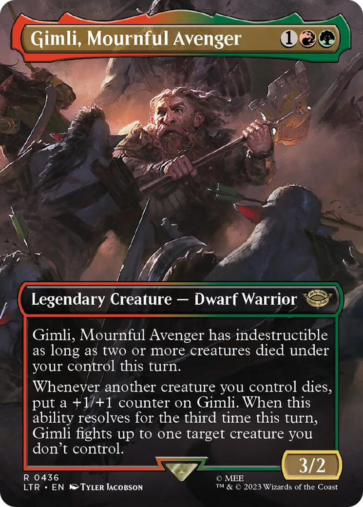 Gimli, Mournful Avenger (Borderless Alternate Art) [The Lord of the Rings: Tales of Middle-Earth] - Trinity Hobby