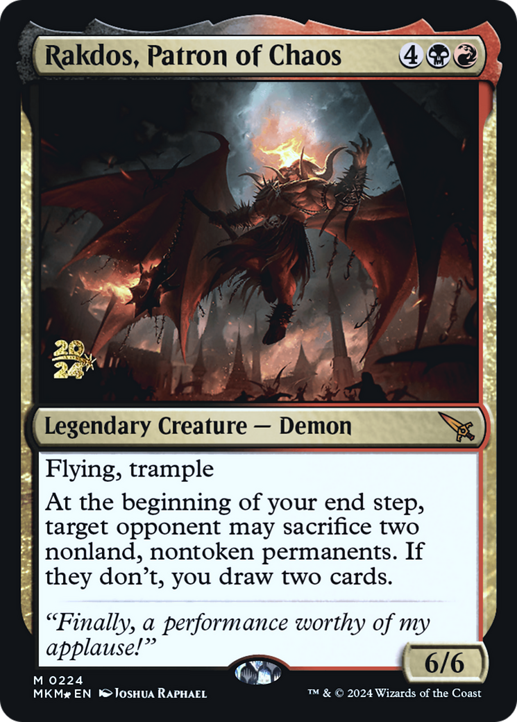 Rakdos, Patron of Chaos [Murders at Karlov Manor Prerelease Promos] - Trinity Hobby