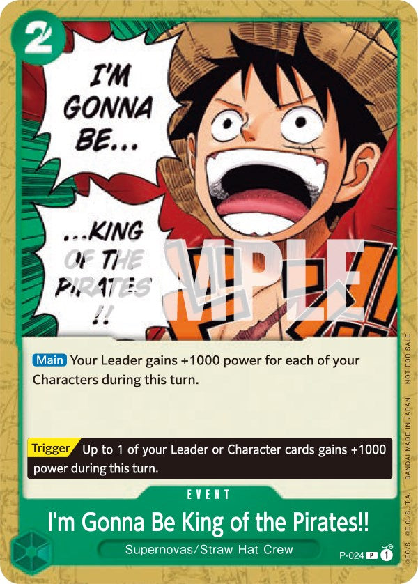 I'm Gonna Be King of the Pirates!! (P-024) - [One Piece Promotion Cards] - Trinity Hobby