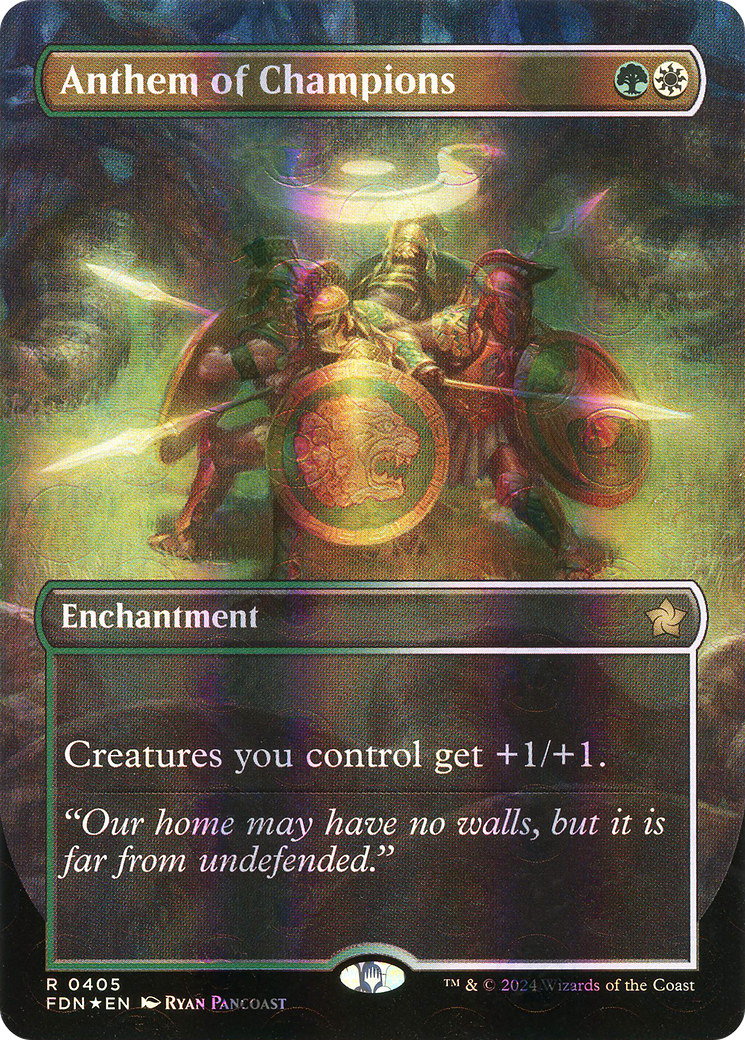 Anthem of Champions (Borderless Mana Foil) [Foundations] - Trinity Hobby
