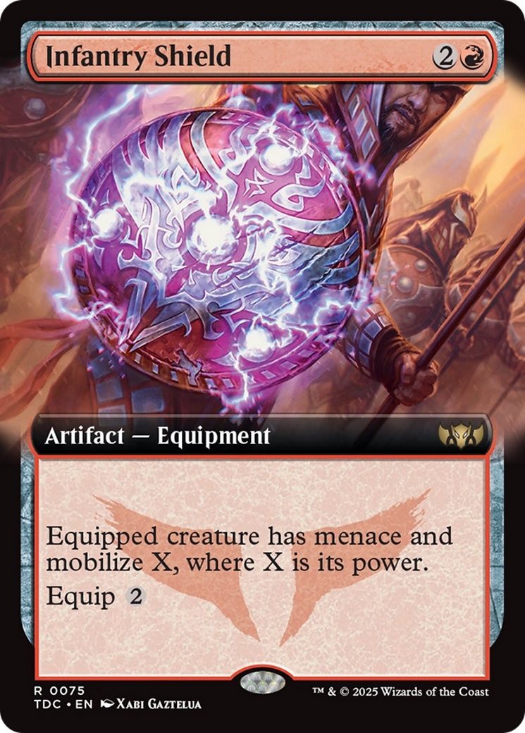 Infantry Shield (Extended Art) (TDC-075) - [Commander: Tarkir: Dragonstorm]