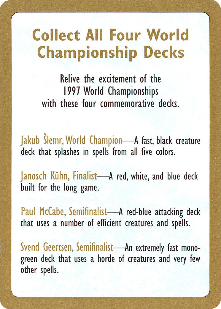 1997 World Championships Ad [World Championship Decks 1997] - Trinity Hobby