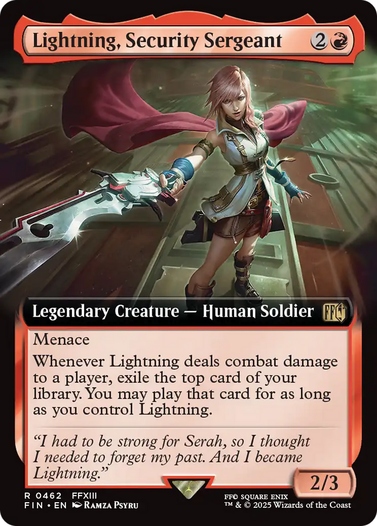 Lightning, Security Sergeant  [Foil]  (FIN-462) - [FINAL FANTASY]: (Extended Art)