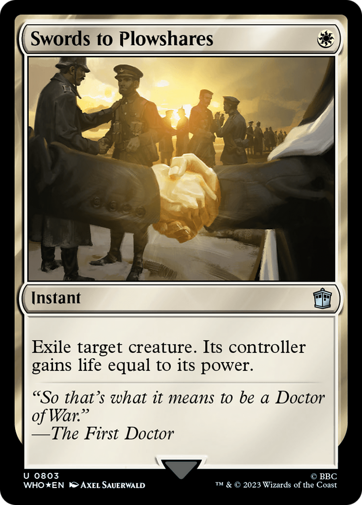 Swords to Plowshares (Surge Foil) [Doctor Who] - Trinity Hobby