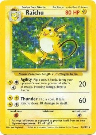 Raichu (14/102) [Base Set Unlimited] - Trinity Hobby