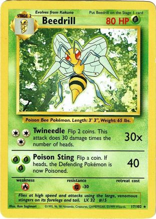 Beedrill (17/102) [Base Set Unlimited] - Trinity Hobby