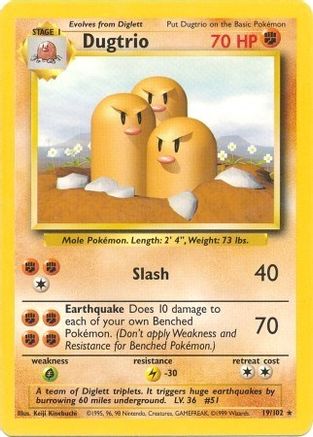 Dugtrio (19/102) [Base Set Unlimited] - Trinity Hobby