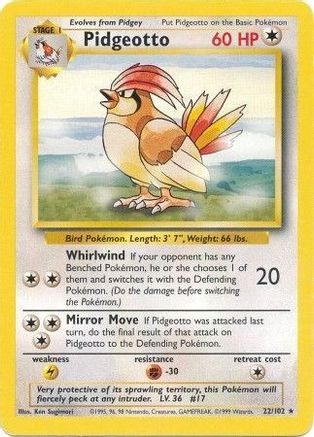 Pidgeotto (22/102) [Base Set Unlimited] - Trinity Hobby