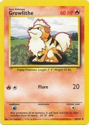 Growlithe (28/102) [Base Set Unlimited] - Trinity Hobby