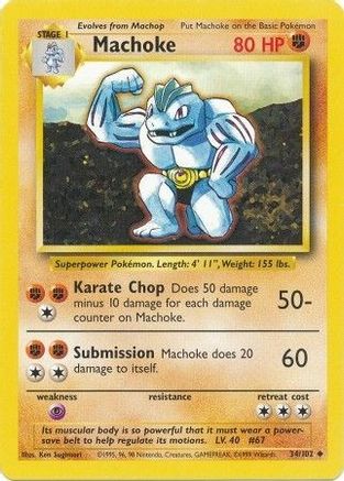 Machoke (34/102) [Base Set Unlimited] - Trinity Hobby