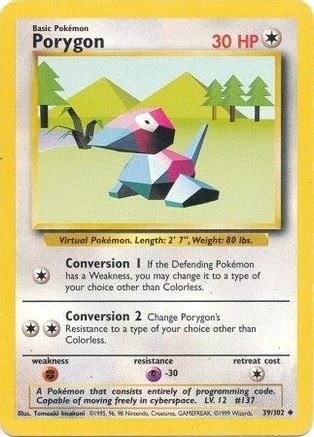 Porygon (39/102) [Base Set Unlimited] - Trinity Hobby