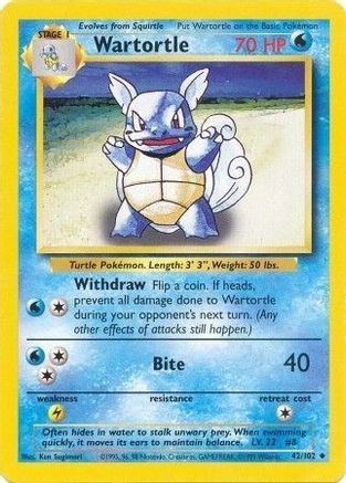 Wartortle (42/102) [Base Set Unlimited] - Trinity Hobby