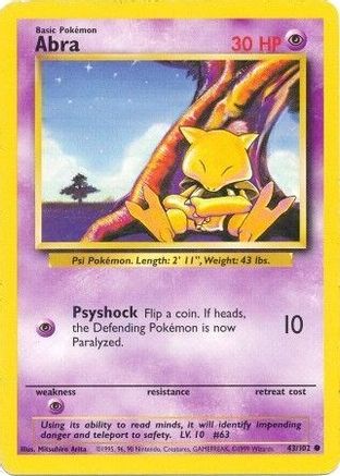 Abra (43/102) [Base Set Unlimited] - Trinity Hobby