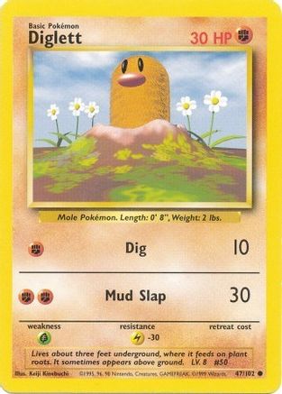 Diglett (47/102) [Base Set Unlimited] - Trinity Hobby