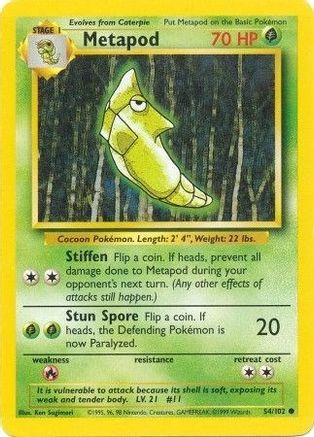 Metapod (54/102) [Base Set Unlimited] - Trinity Hobby