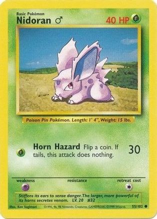 Nidoran (55/102) (Male) [Base Set Unlimited] - Trinity Hobby