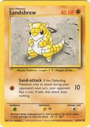 Sandshrew (62/102) [Base Set Unlimited] - Trinity Hobby
