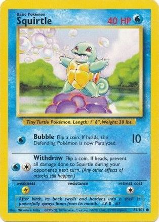 Squirtle (63/102) [Base Set Unlimited] - Trinity Hobby