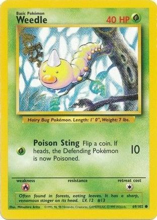 Weedle (69/102) [Base Set Unlimited] - Trinity Hobby