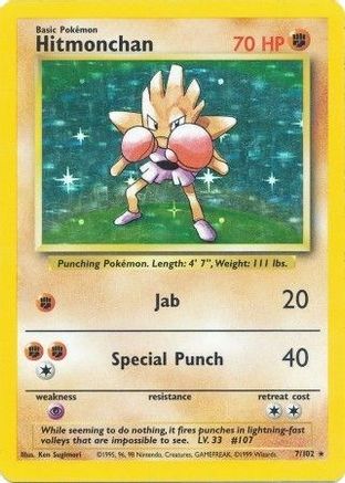 Hitmonchan (7/102) [Base Set Unlimited] - Trinity Hobby