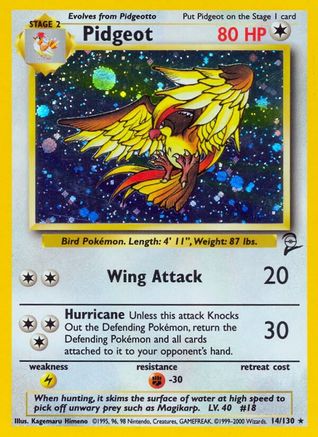 Pidgeot (14/130) [Base Set 2] - Trinity Hobby