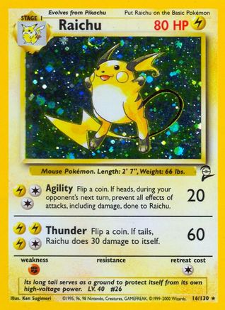 Raichu (16/130) [Base Set 2] - Trinity Hobby