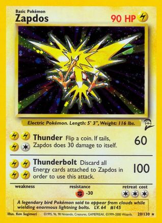 Zapdos (20/130) [Base Set 2] - Trinity Hobby