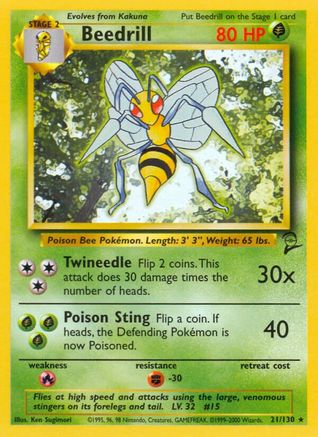 Beedrill (21/130) [Base Set 2] - Trinity Hobby