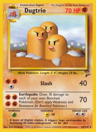 Dugtrio (23/130) [Base Set 2] - Trinity Hobby