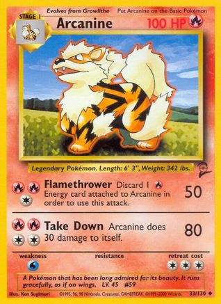 Arcanine (33/130) [Base Set 2] - Trinity Hobby