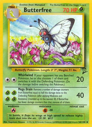 Butterfree (34/130) [Base Set 2] - Trinity Hobby