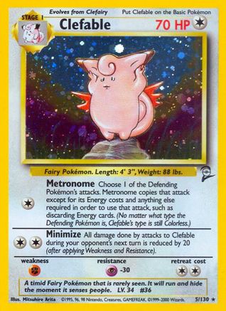 Clefable (5/130) [Base Set 2] - Trinity Hobby
