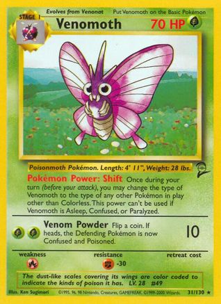 Venomoth (31/130) [Base Set 2] - Trinity Hobby