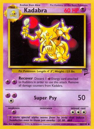 Kadabra (46/130) [Base Set 2] - Trinity Hobby