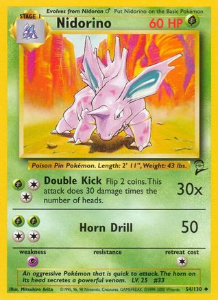 Nidorino (54/130) [Base Set 2] - Trinity Hobby