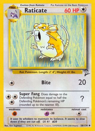 Raticate (58/130) [Base Set 2] - Trinity Hobby