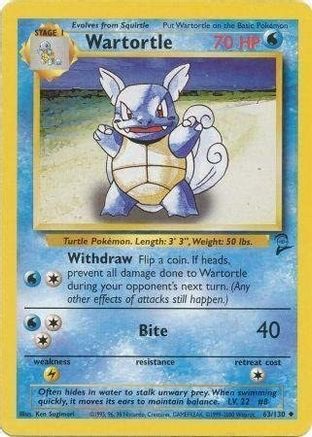 Wartortle (63/130) [Base Set 2] - Trinity Hobby